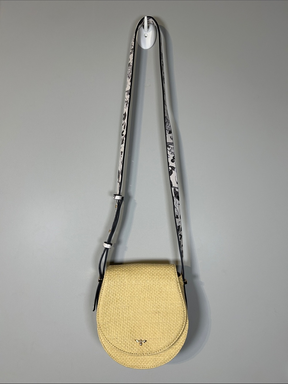 Fable England Tree of Life Raffia Saddle Bag
